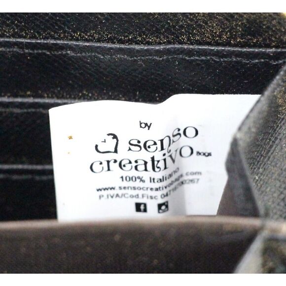 Senso Creativo GRAY GENUINE LEATHER MOTORCYCLE ITALY FLAG ID BILL CARD WALLET - Picture 3 of 6